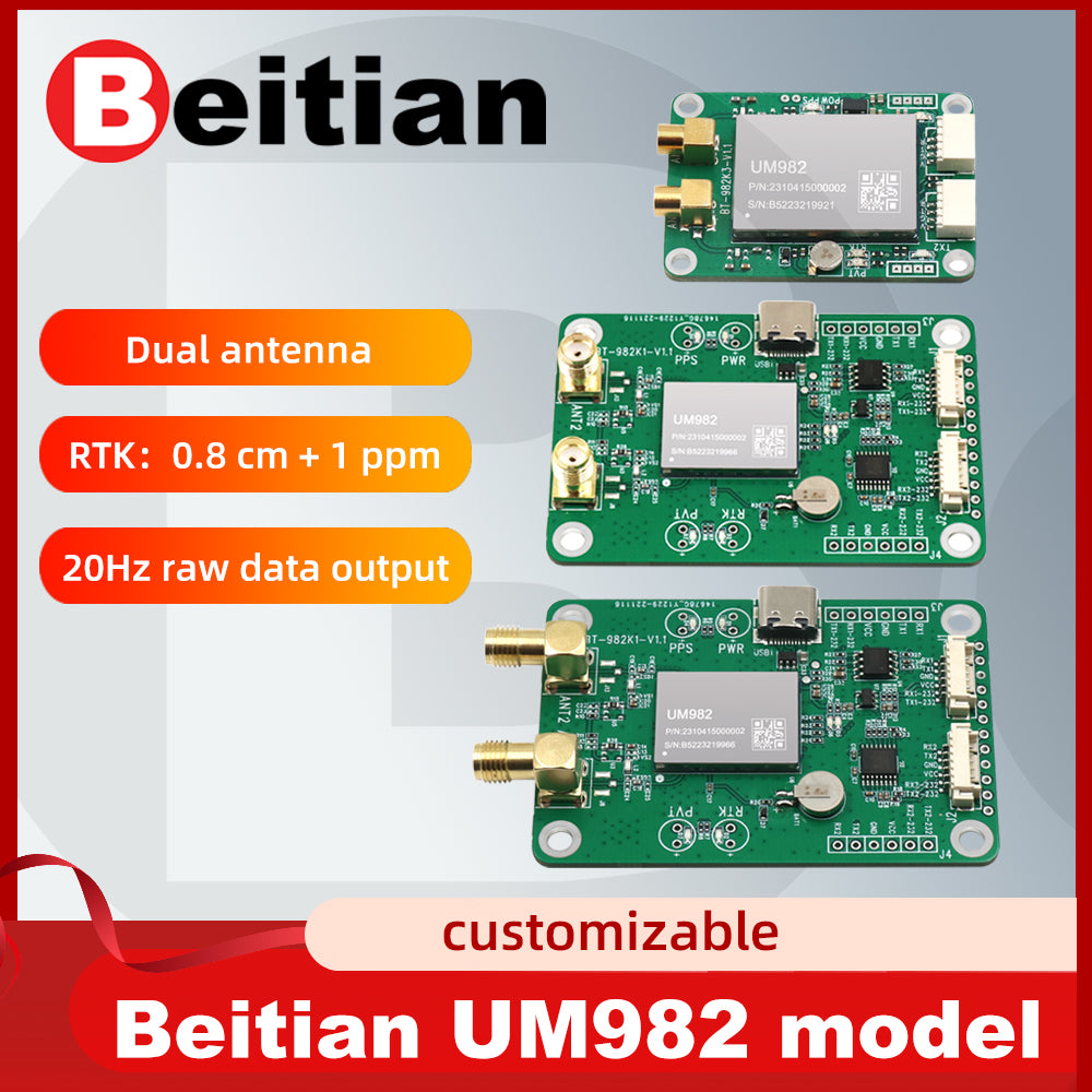 Beitian built-in UM982 Navigation Surveying Positioning Precision Agriculture Centimeter-level RTK GNSS module BT-982K1B K2B K4B Beitian built-in UM982 Navigation Surveying Positioning Precision Agriculture Centimeter-level RTK GNSS module BT-982K1B K2B K4B